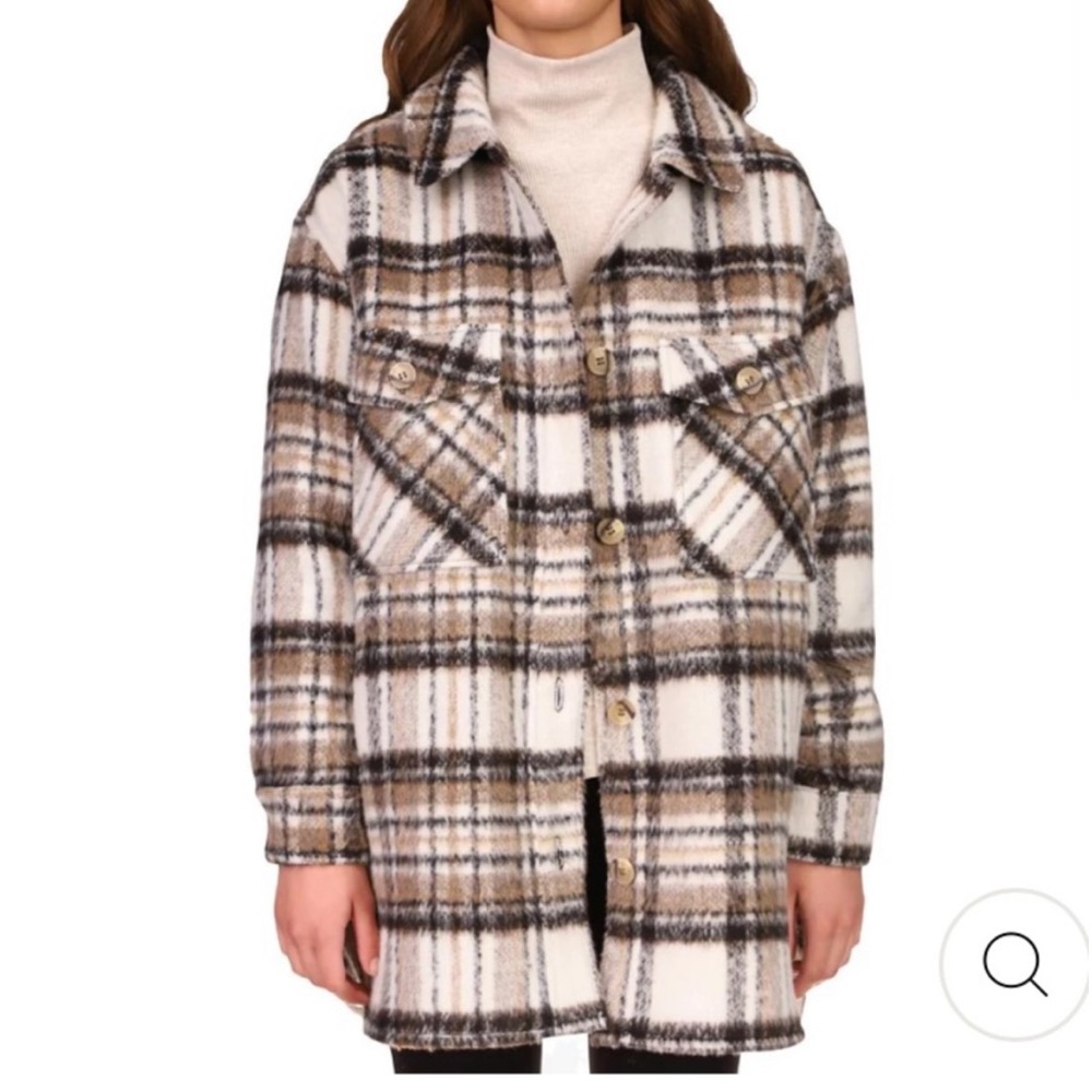 Sanctuary midi shacket plaid